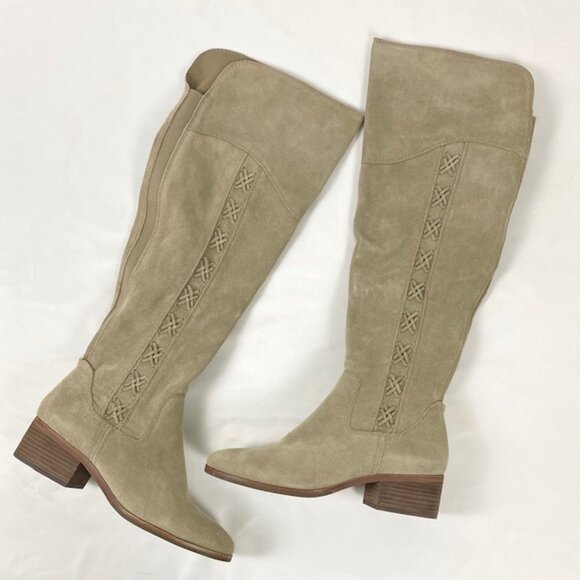 Vince Camuto Kreesel Suede Extended Calf Knee High Block Heel Boot 10 - Picture 2 of 7